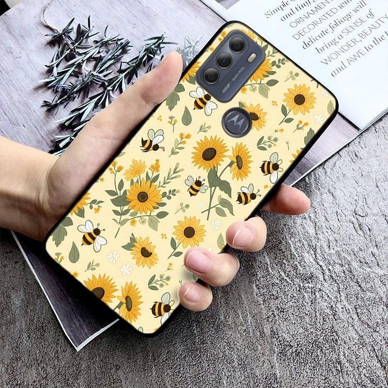 Sunflower Phone Case For Motorola G84 G22 G32 G34 G52 G10 G20 G30 G60 G60S G13 G50 G54 G62 G53 G72 G85 G24 Power