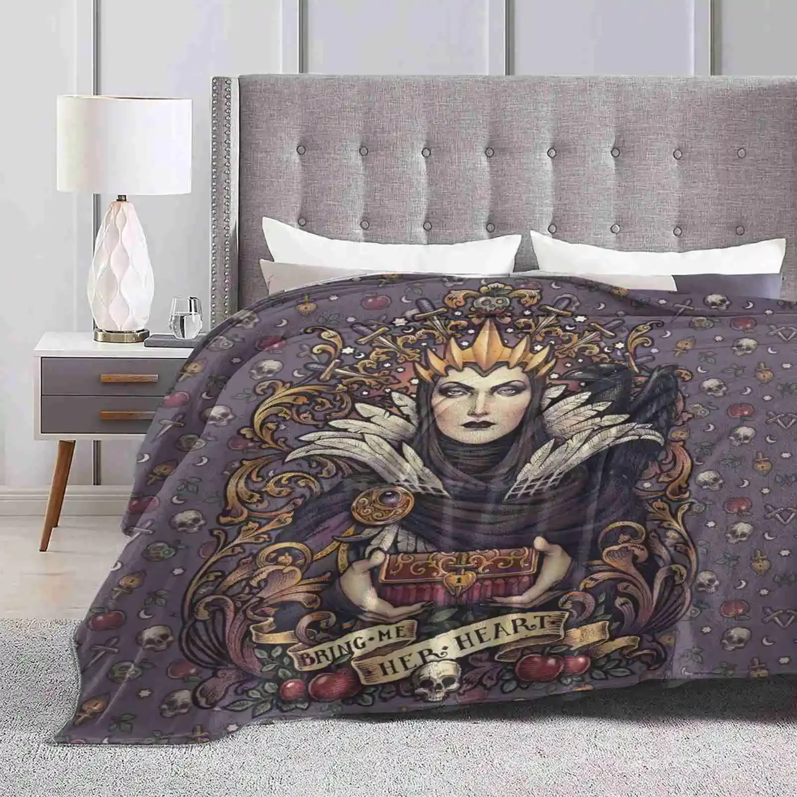 Bring Me Her Heart Soft Warm Throw Blanket Halloweenrb Rbhalloween Evilqueen Evil Queen Wicked Snow White Snowwhite Snowhite