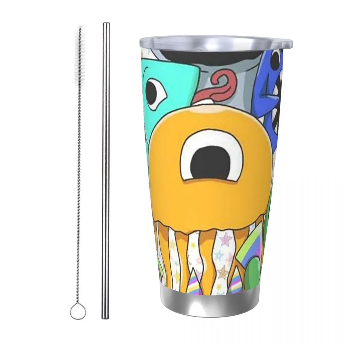 

Мультяшный Garten Of Banban, стакан из нержавеющей стали, кружки с вакуумной изоляцией, термохолодная бутылка, соломинка с крышкой, 20 унций