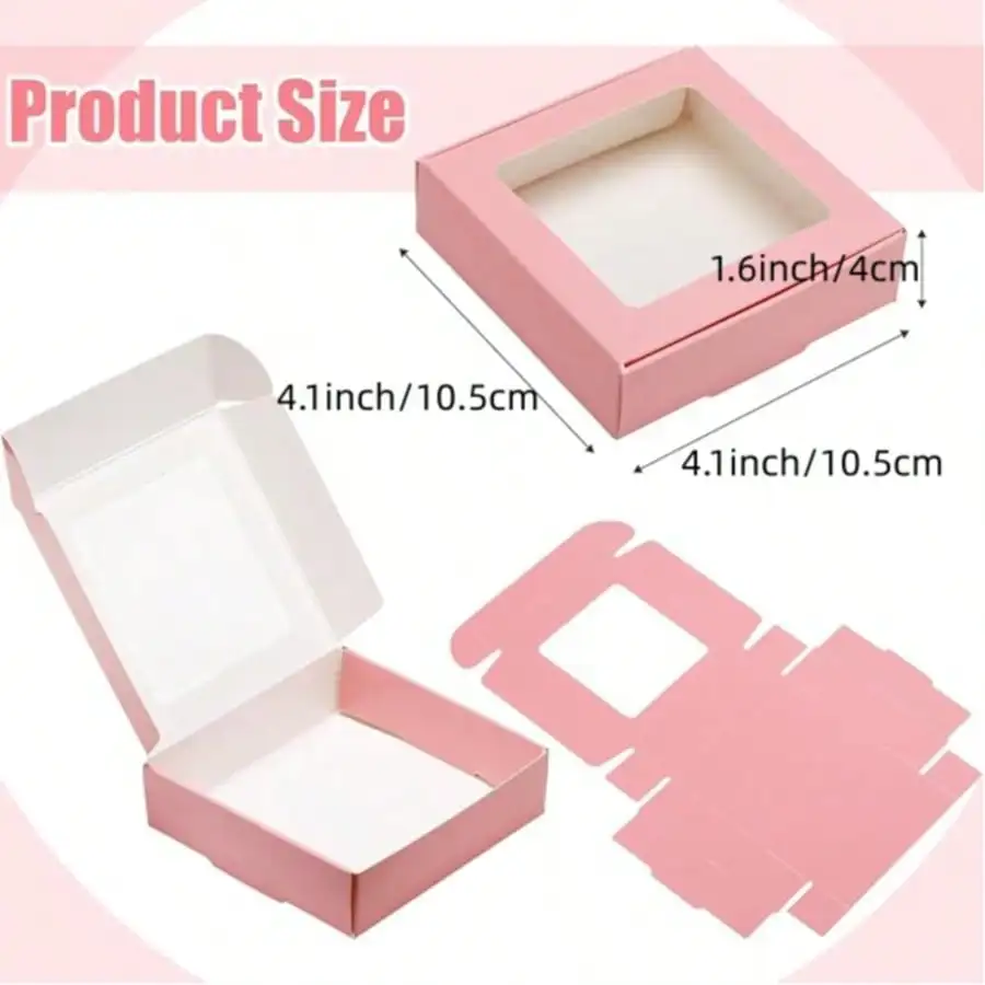 30Pcs Gift Boxes with Window, Two Sizes Candy Packaging
