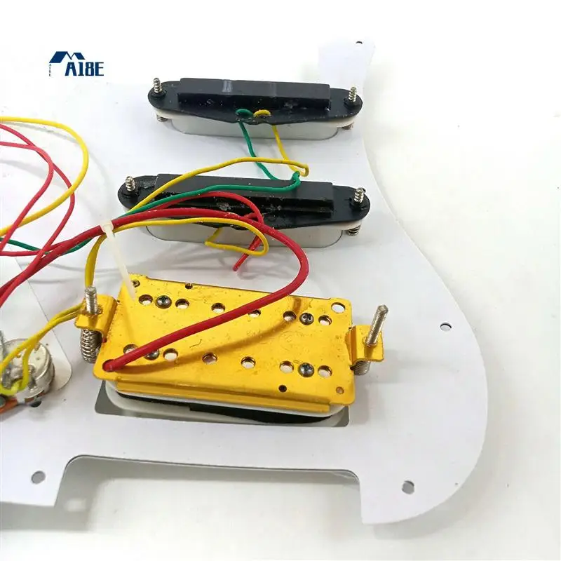 

A18E-2X Electric Guitar Pickguard Pickups Loaded Prewired Scratchplate Assembly 11 Hole SSH White