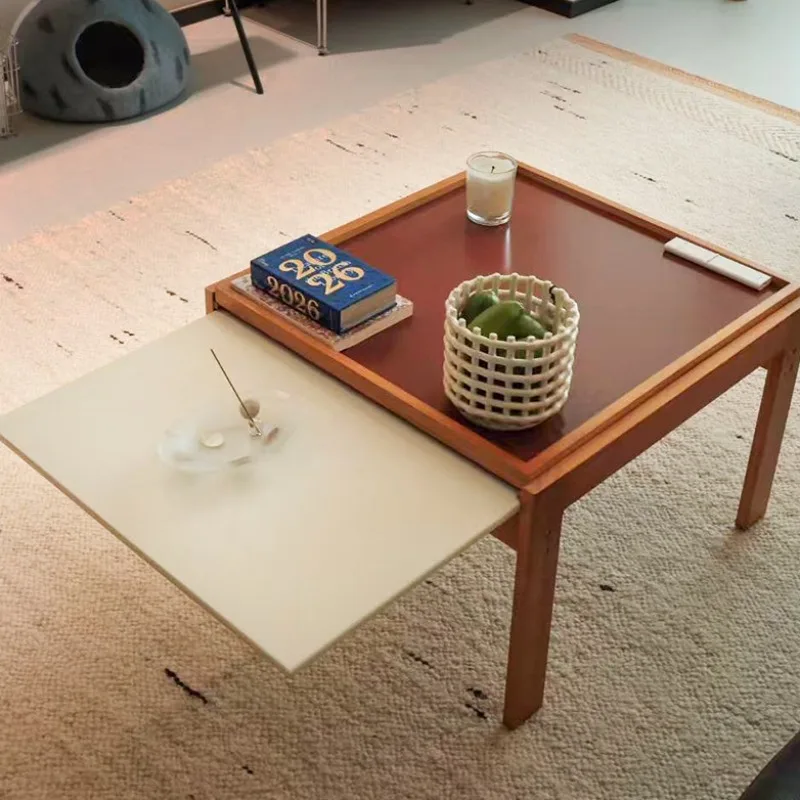 Nordic Coffee Tables Solid Wood Luxury Study Coffee Tables Pull Out Expansion Side Table Decor Living Room Furniture Decoration