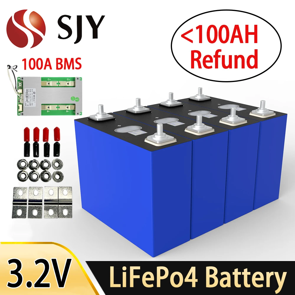 

New 3.2V 100Ah 102Ah LFP Prismatic Lithium Cell 5000 Cycles DIY Electric Vehicle RV Solar Battery Pack Duty-free