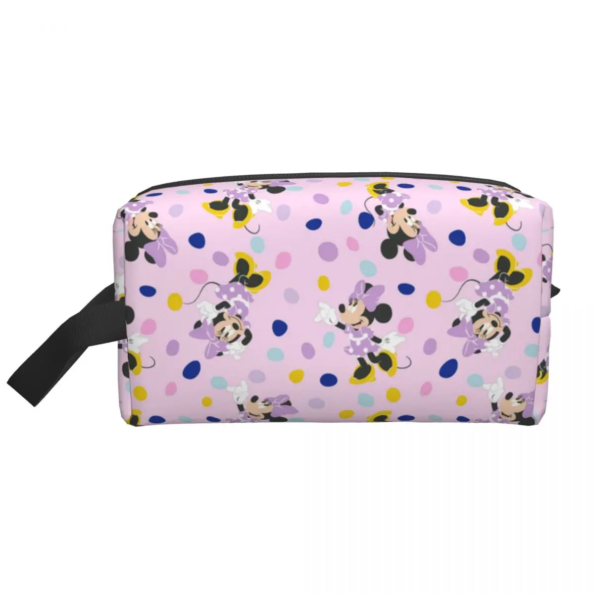 Custom Minnie Mouse Pink Purple Travel Cosmetic Bag for Women Toiletry Makeup Organizer Lady Beauty Storage Dopp Kit