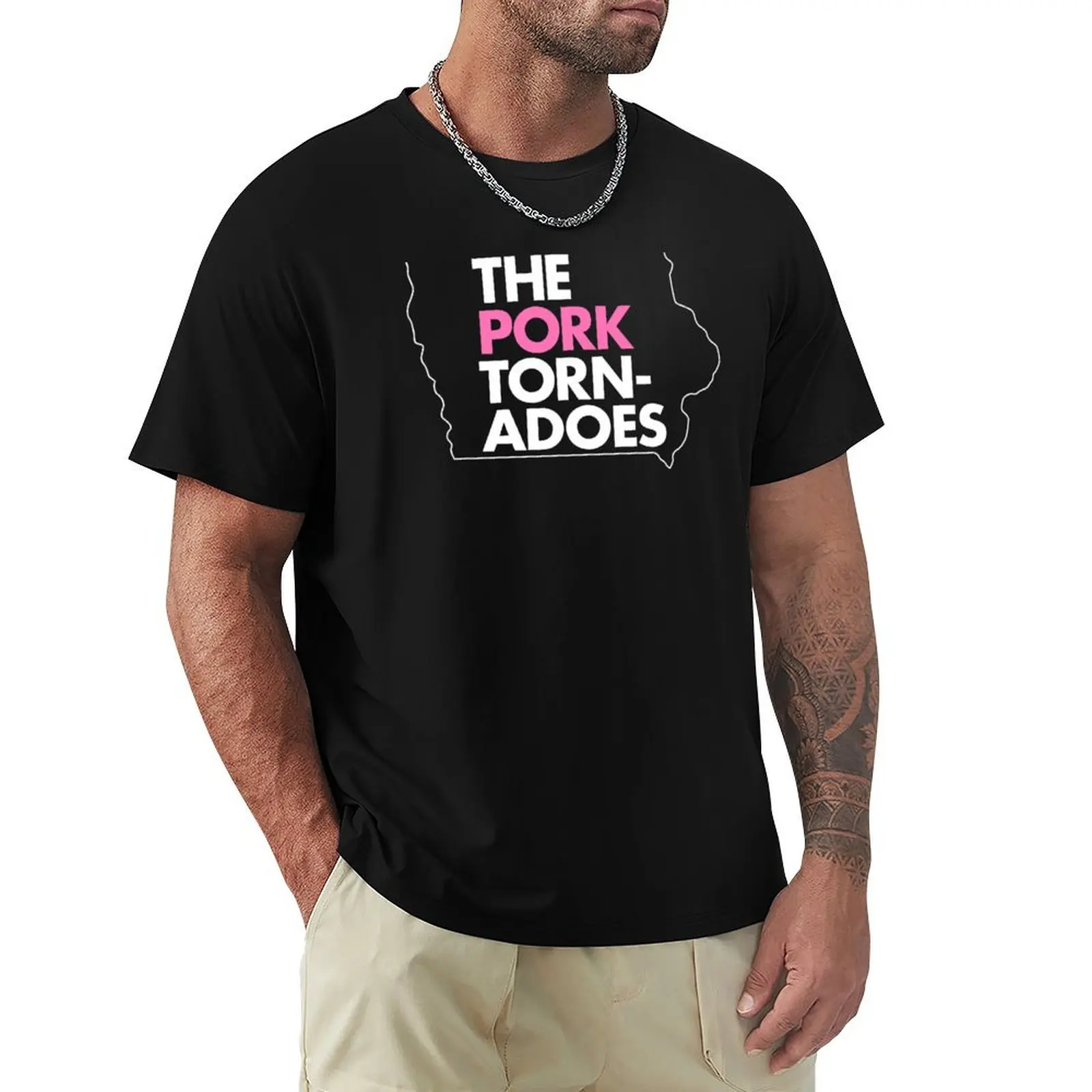 Pork Tornadoes I O W A T-Shirt t shirt men 100% cotton luxury brand T-Shirt