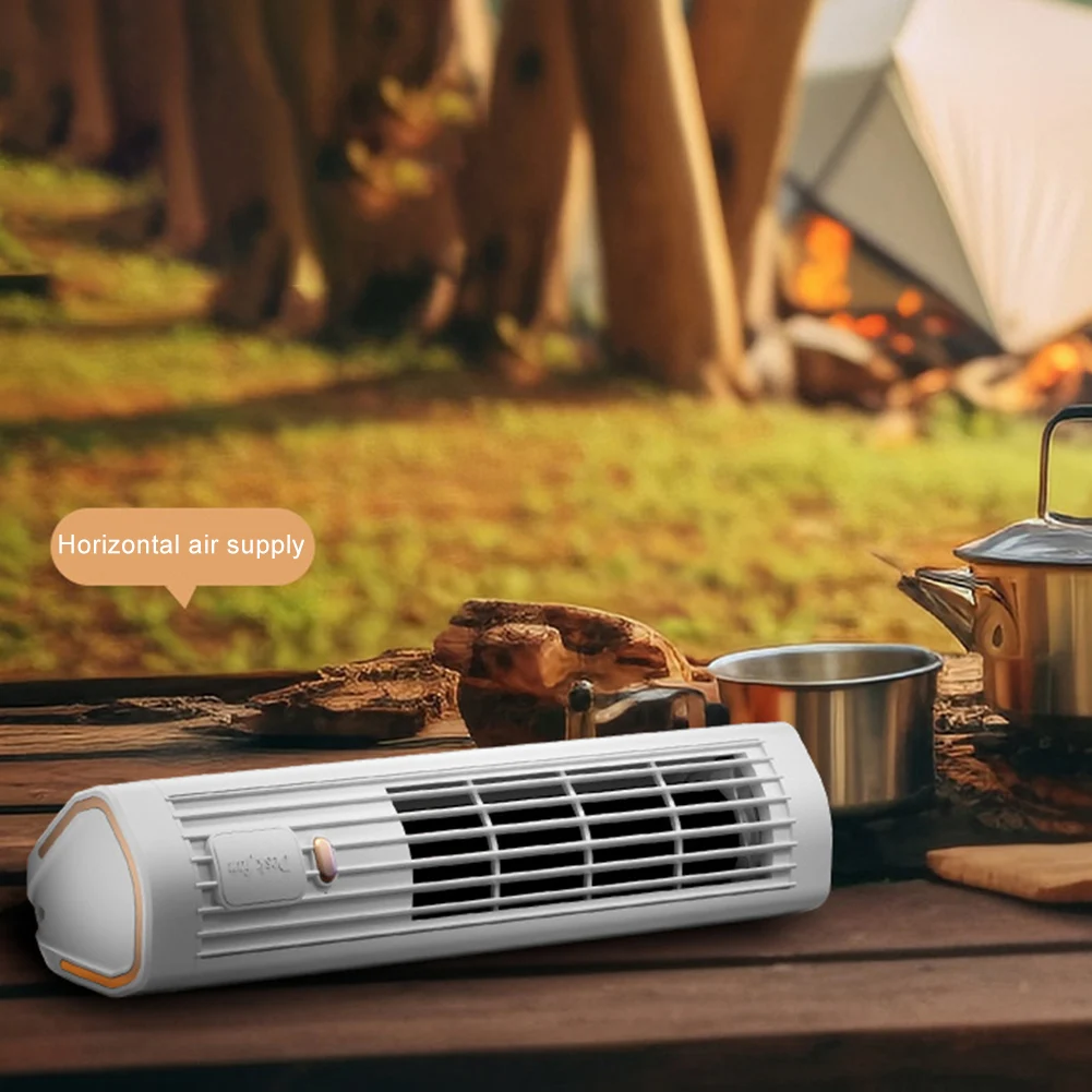 Electric Table Fan USB Rechargeable 3 Speed Mini Vertical 1200mAh Portable Bladeless Fan for Living Room Bedroom