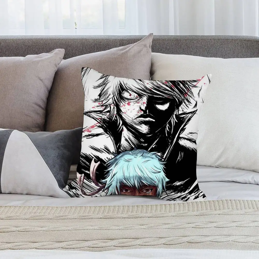 Anime G-Gintama Funny Pillow Case Short plush Double-sided Print Square Throw Pillow Covers Sofa Home Cushion Decor