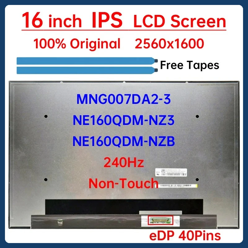 16 Inch 240Hz Laptop LCD Screen NE160QDM-NZ3 NE160QDM-NZB MNG007DA2-3 For Lenovo Legion 5 16IAX10 5 16IRX9 Display Matrix Panel