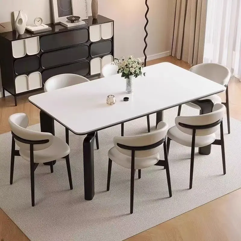 Contemporary Design Light Luxury Eco-Friendly Durable Solid Wood Waterproof  Dining Table Reception Dining Room