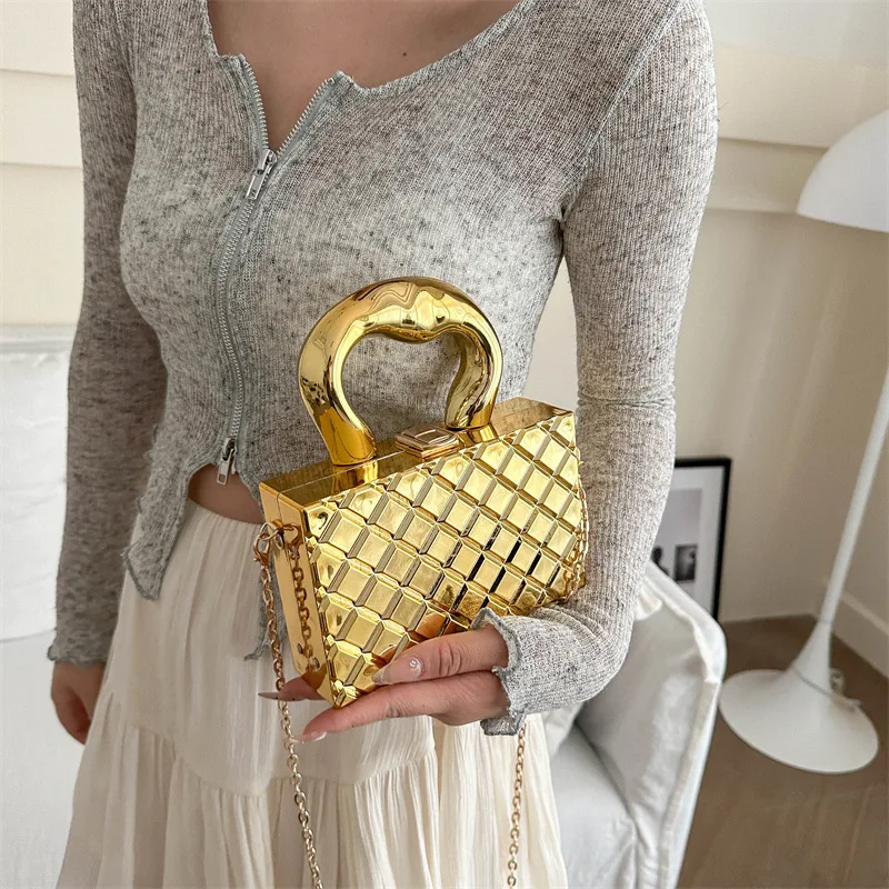 Travel Bag Women Trend 2024 New Handbag Luxury Woman Bag Fashion Chain Solid Sewing Thread Hasp Small Square Female Bags