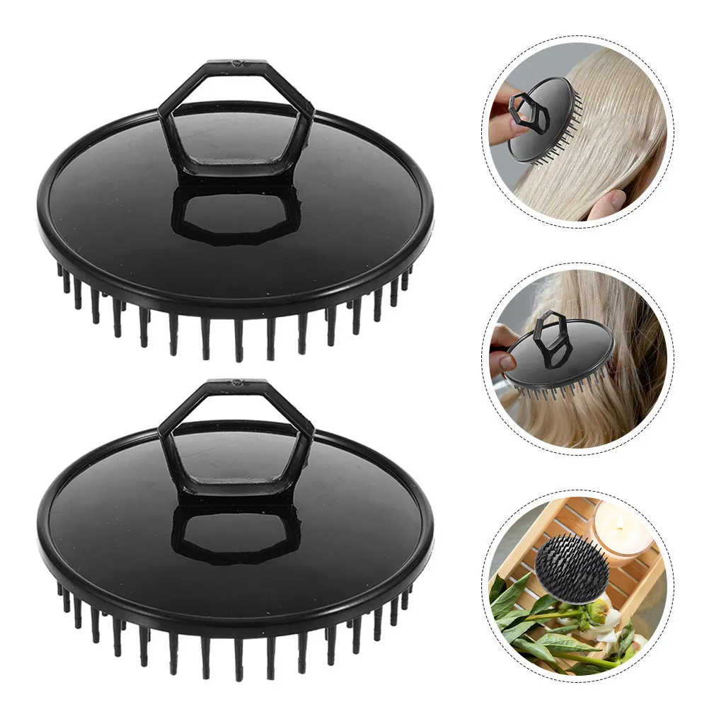 5Pcs Portable Shampoo Scalp Massager Brush Travel Plastic Exfoliating Hair Washing Soft Bristle Anti-Static Self-Cleaning Scalp