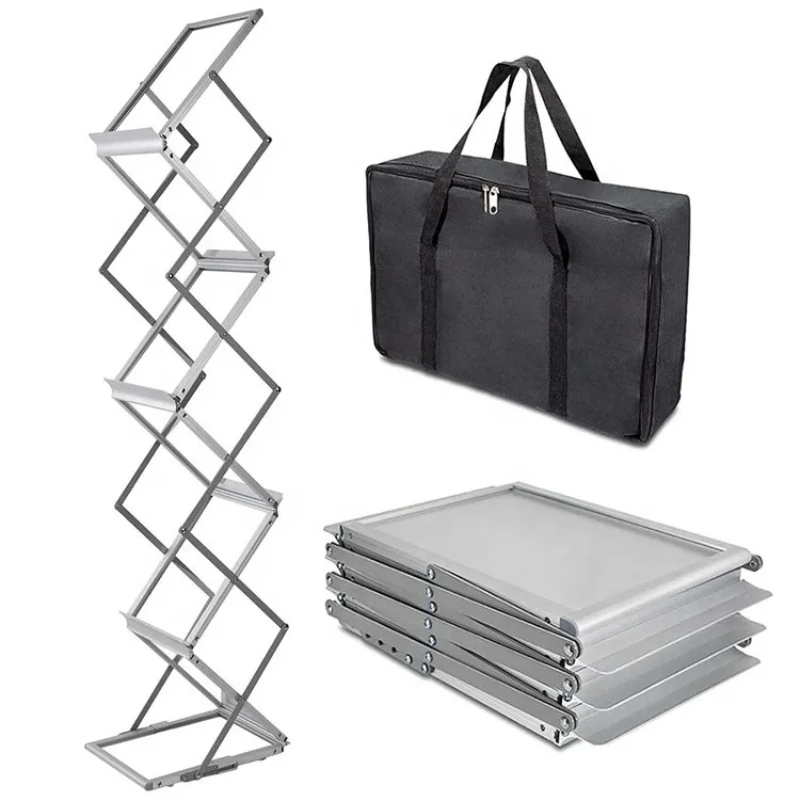 

Folding Brochure Stand Hot-selling Aluminum Metal Bookshelf China Bookshelf Cabinet Advertising Display Stand