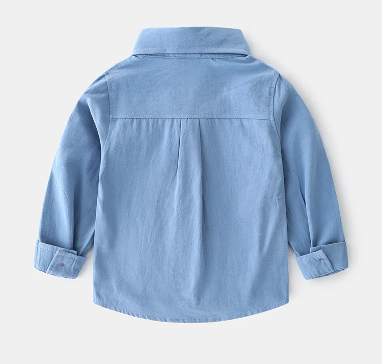 Cute Yellow Shirts for Boys Girls Clothes Cotton Long Sleeve Toddler Children Shirts Collar Korean Kids Shirt Baby Bottom Shirt - view 5