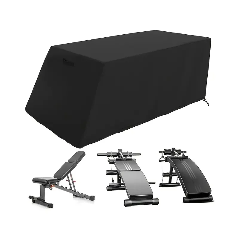 Durable Black Oxford Fabric Abdominal Exercise Bench Cover - Dustproof Fitness Equipment Protector with Adjustable Straps