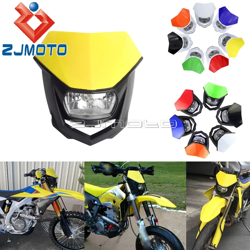 

Yellow For Suzuki RM 85 125 RMZ RMX DRZ 250 450 RM-Z H4 Motocross Dirt Bike Supermoto Head Light Lamp Headlight DRL Lighting