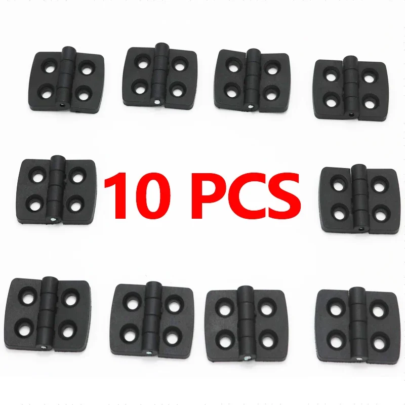 10pc Nylon Small Hinge Black Mini Plastic Door Bearing Distribution Box Cabinet Door Industrial Box PP Adjustable Damping Hinge