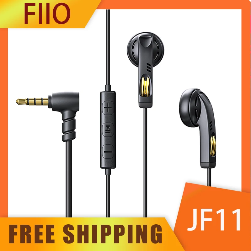 Fiio JF11 U-Shaped Hifi Game Earbud 14.2mm Dynamic Driver Wired Headset Bass Music Sport Earphone With Mic Custom Pc Accessries