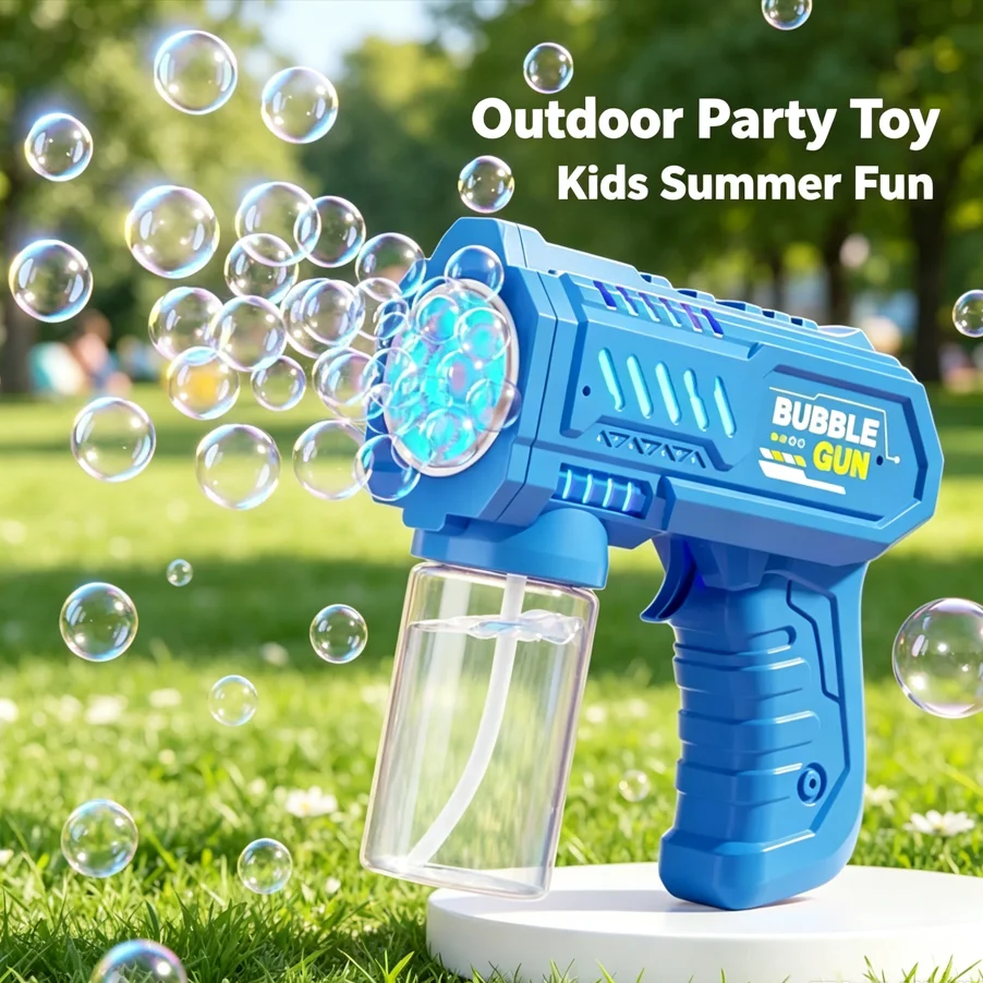 Automatic Rocket Bubble Gun Electric Bubble Blower Machine, Kids Outdoor Toy for Party Amusement Park Play
