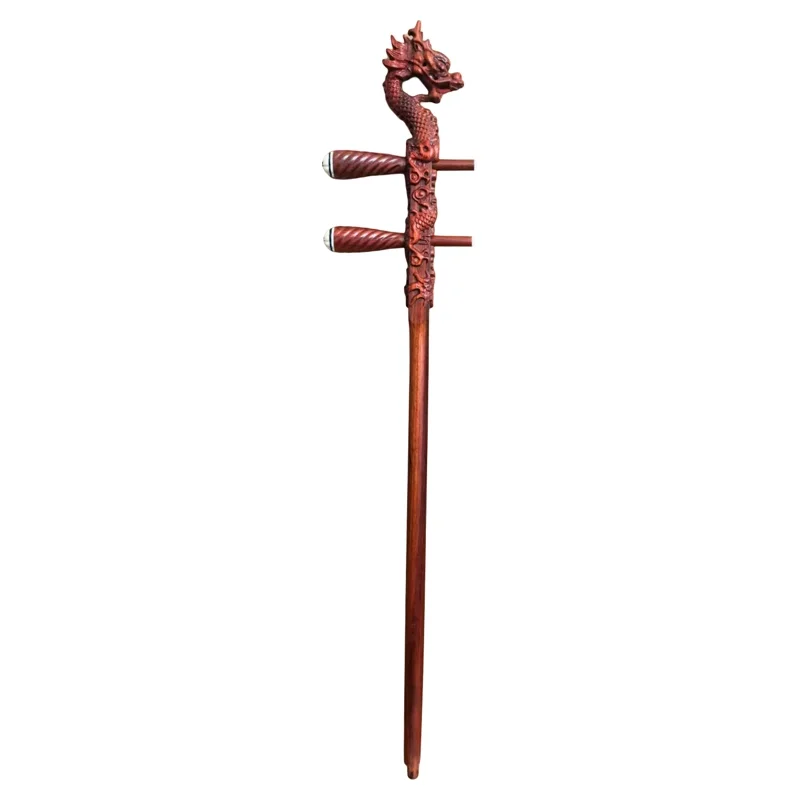 81CM Erhu Stick Rosewood Dragon Head Erhu Neck Pole Huqin Yuehu Huagu Repair Replacement Accessories Stringed Instruments Parts