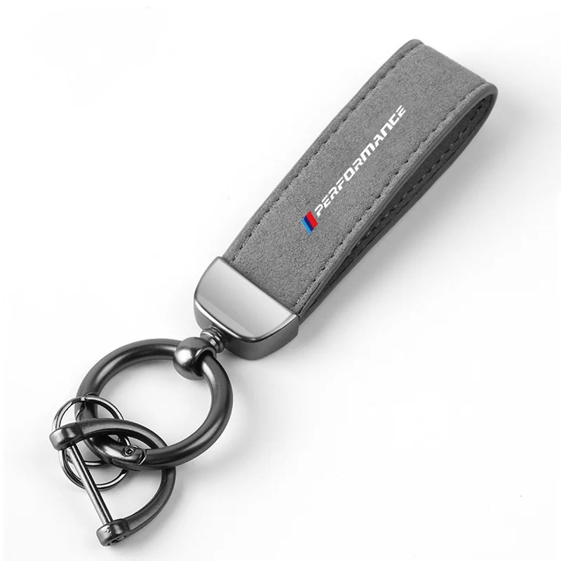 Leather Car Emblem Key Fobs Keyring Key Chain Decoration For Bmw M Performance POWER Badge Auto Interior Modification Accessory view 5
