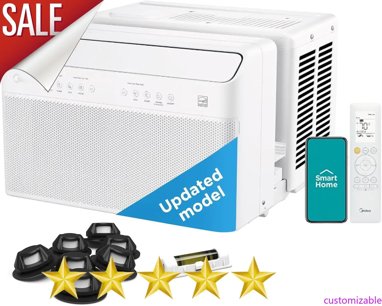 

Customizable MAW10V1QWT U-Shaped AC Window Air Conditioner