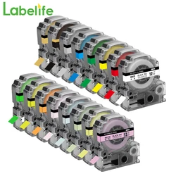 6-24mm Label Tape Replace Epson Label Maker Tape 12mm LK4WB SS12KW LK Tape for Epson LabelWorks LW-400 LW-300 LW-PX400 LW-C610PX