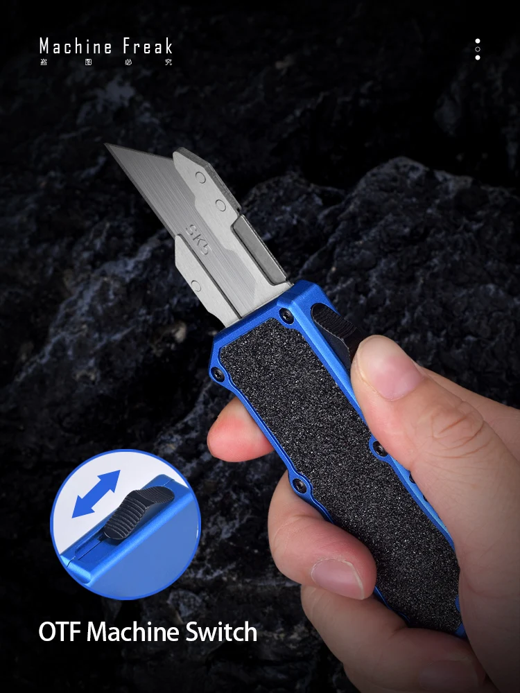 Imagem -03 - Exocet Série Otf Utility Knife Edc Wallpaper Cutter Faca de Papel Lâminas Sk5 Substituíveis Liga de Alumínio Geada Pocketknives