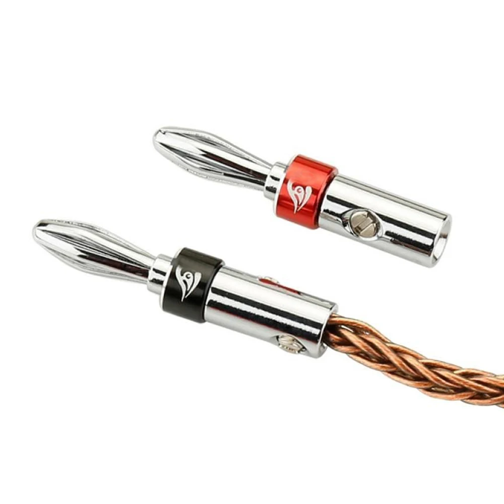 4PCS Audio Banana Plug Connectors 4mm Terminal Rhodium Plated Connector for Hifi Speaker Cable Amplifier Screw Locking Connector