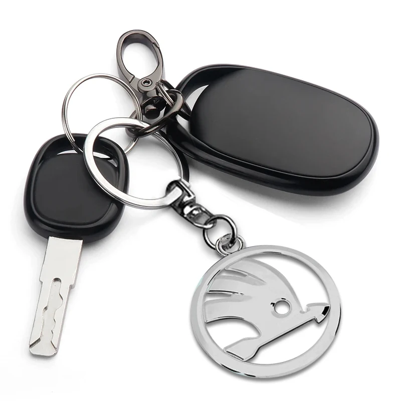 Car Key Chains Keyring Pendant Metal Keychain Holder Auto Accessories For Skoda Octavia MK2 MK3 2 3 A7 Fabia Karoq Kodiaq Superb