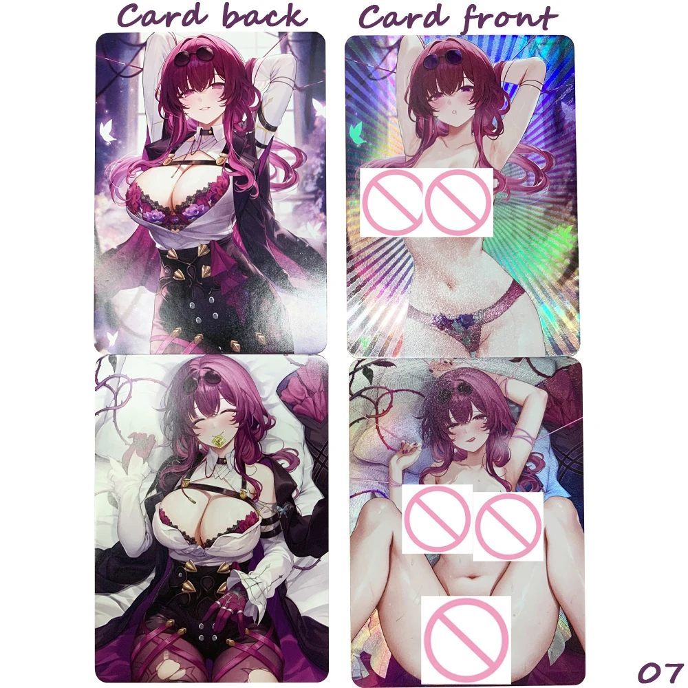 2 قطعة/المجموعة تصميم جديد Waifu أنيمي مثير عارية بطاقة هونكاي: ستار السكك الحديدية كافكا اليراع عارية فتاة بطاقة الانكسار اللون فلاش الهدايا #2