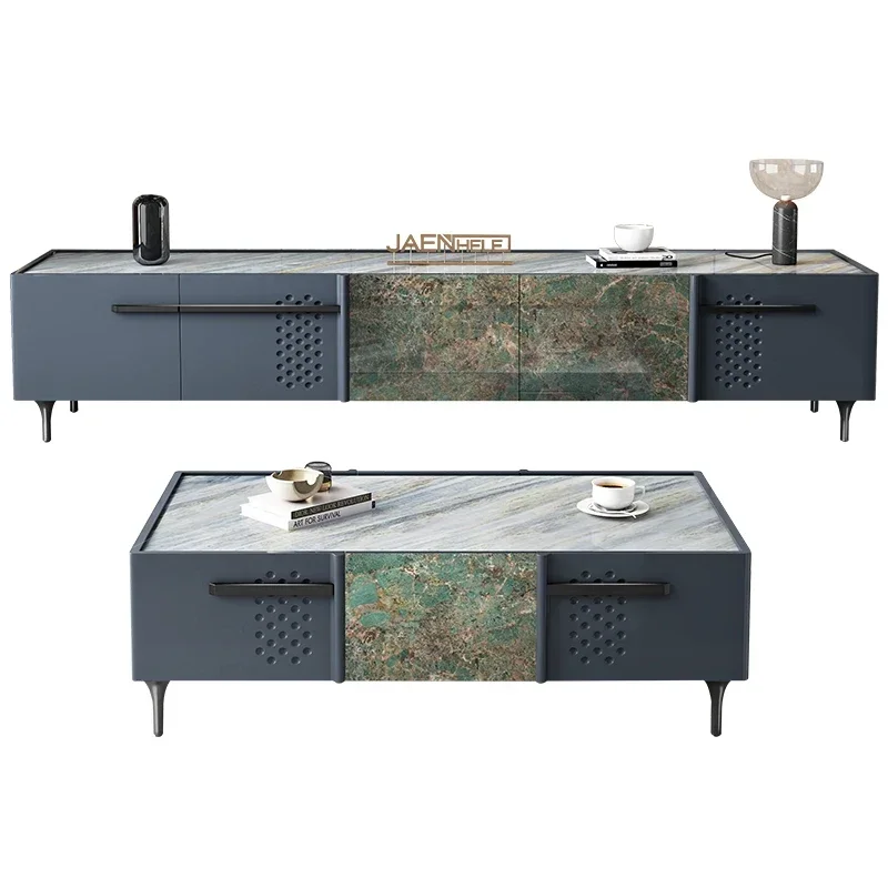 

Light Luxury TV Cabinet and Tea Table Combination Modern Villa Living Room Suit