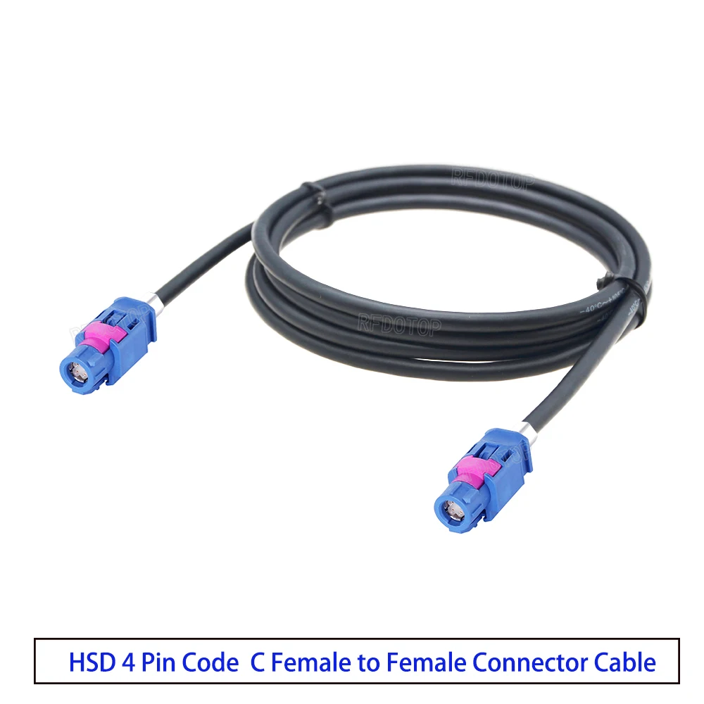 RFDOTOP 4 Pin HSD LVDS Code C Male Plug to Female Jack Connector 535 4-Core Cable Vehicle Signal Transmission Shielded Cable