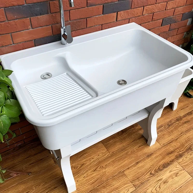 HYS laundry pool with rubbing board indoor and outdoor household balcony courtyard laundry sink integrated sink basin