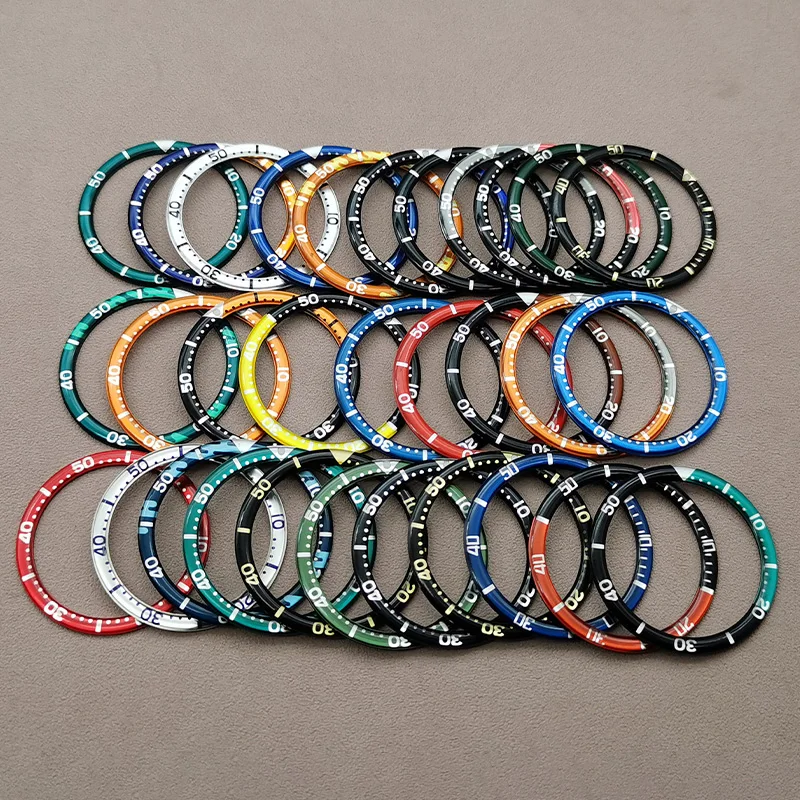 38mmx31.5mm Resin Aluminum Bezel Ring Fits SKX007 SKX009 SRPD Watch Case NH36 NH35 Movement Men's Diving Watch Part