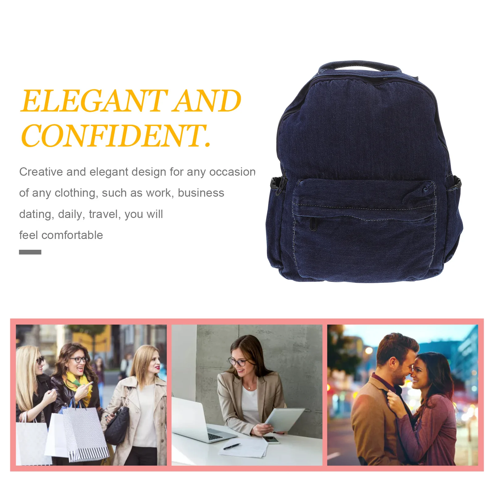 Retro Style Dark Blue Denim Backpack Spacious Lightweight Student Satchel for Daily Commute Travel Outdoor Adventure Unisex