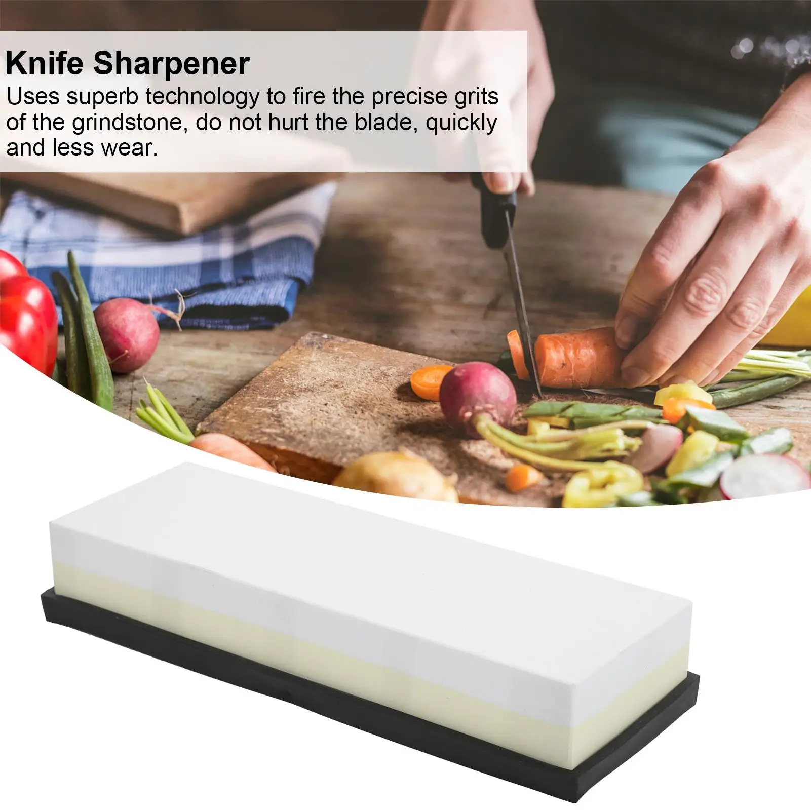 Double-Sided Kitchen Knife Sharpener Stone Whetstone 400/1000, 1000/6000, 2000/5000, 1000/4000 Grit for Home Use