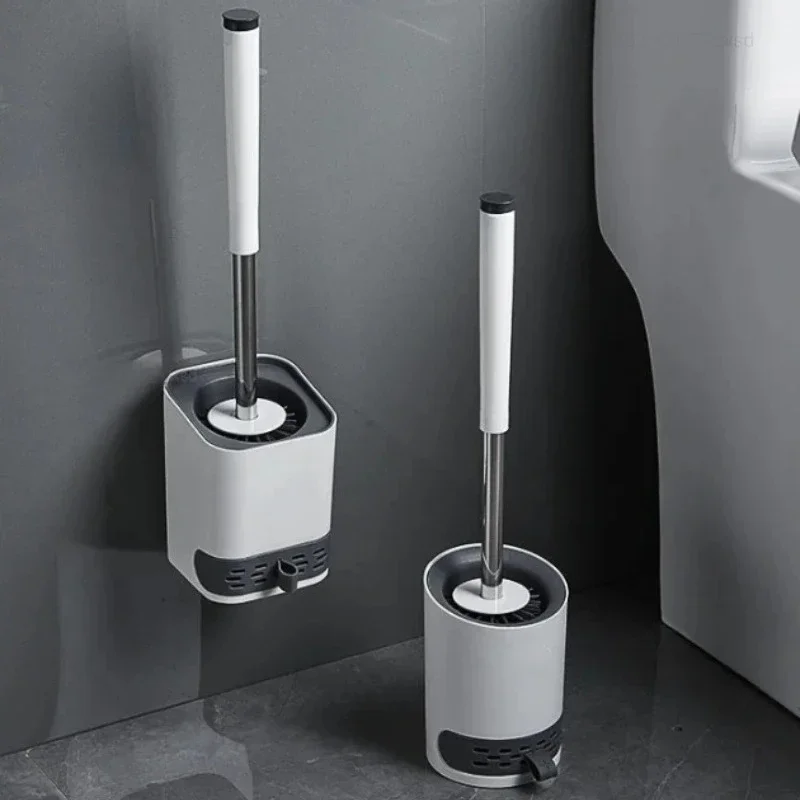 Silicone TPR Toilet Brush with Tweezers Bathroom Accessories Wall Hanging Toilet Brush Bathroom Storage Cleaning Brush