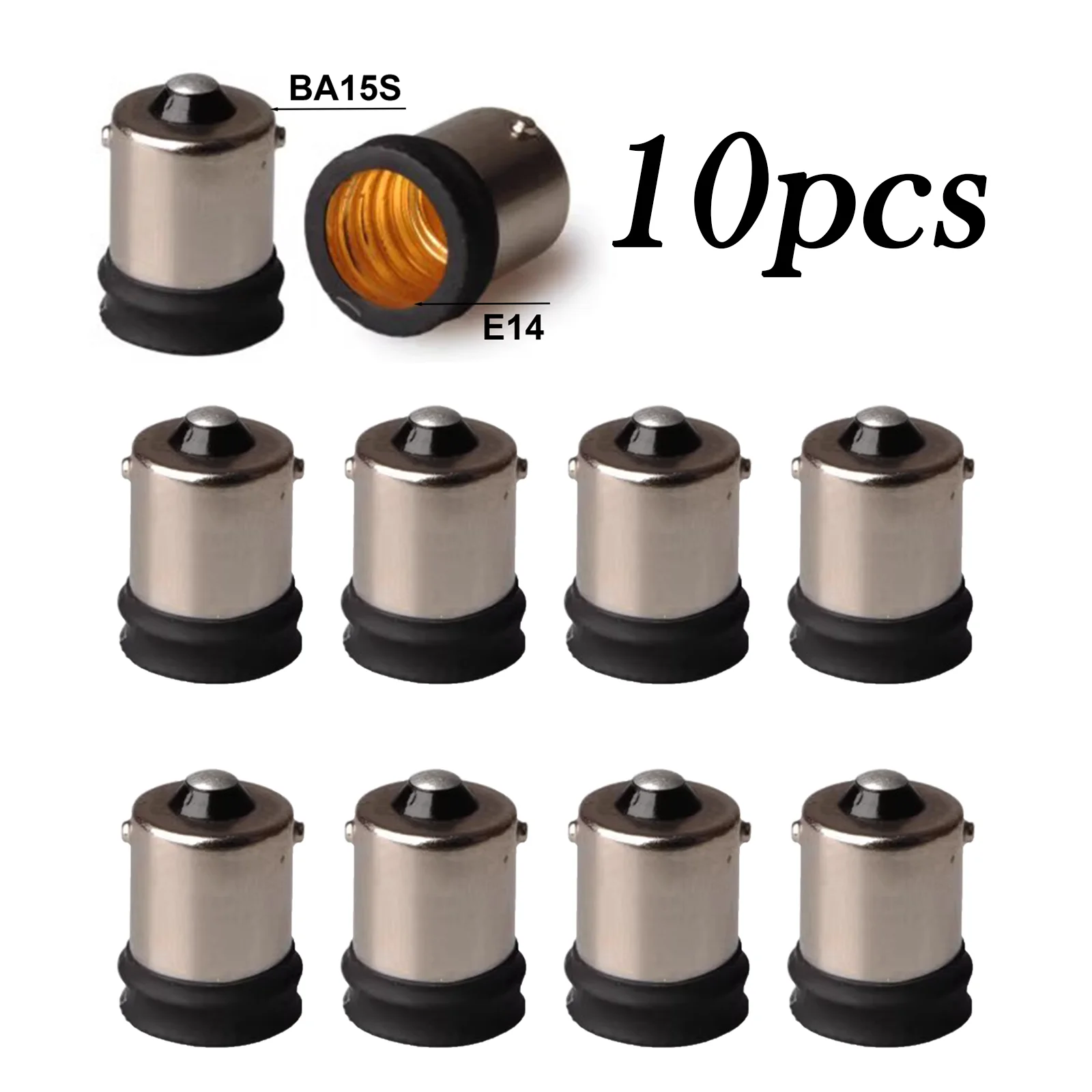 

10pcs BA15S to E14 Bulb Adapter, Copper Socket Converter for LED/CFL/Halogen Lamps - Durable Brass Lamp Holder