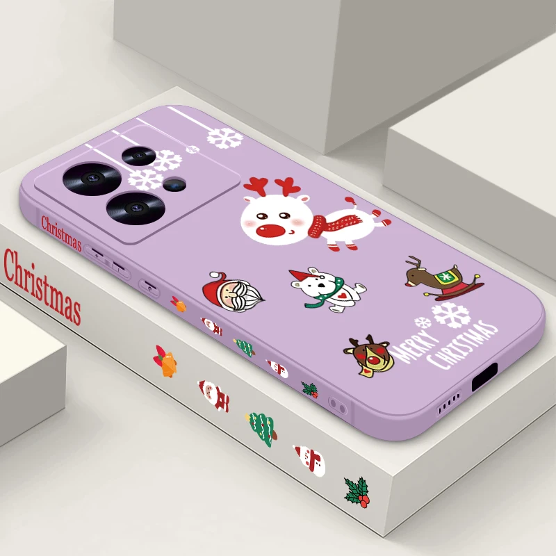 Cute Christmas Pattern Phone Case For Xiaomi Redmi Note 14 13 Pro Plus 12 14 Pro 5G Note 13C 11 13 14 4G Soft TPU Silicone Cover