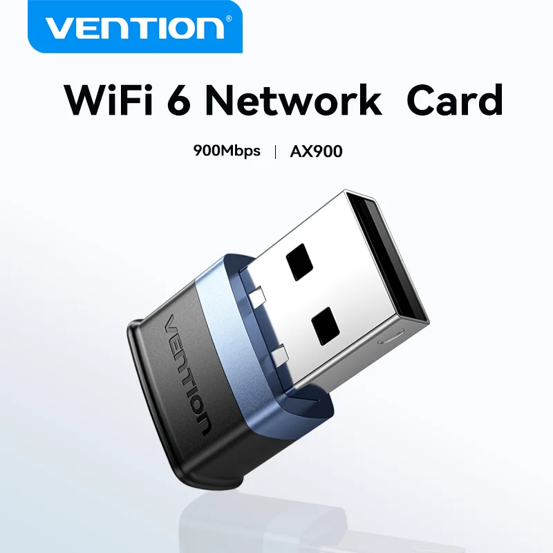Adapter WiFi 6 Vention AX900 Karta Sieciowa Bezprzewodowa WiFi 5G/2.4GHz USB WiFi Dongle Antena do PC z…