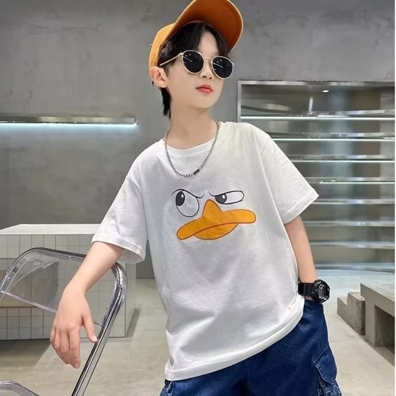 

Boys Cartoon Fun Trendy Short Sleeved T-shirt New Children's Medium And Large Children's Half Sleeved Top T-shirt Clothing