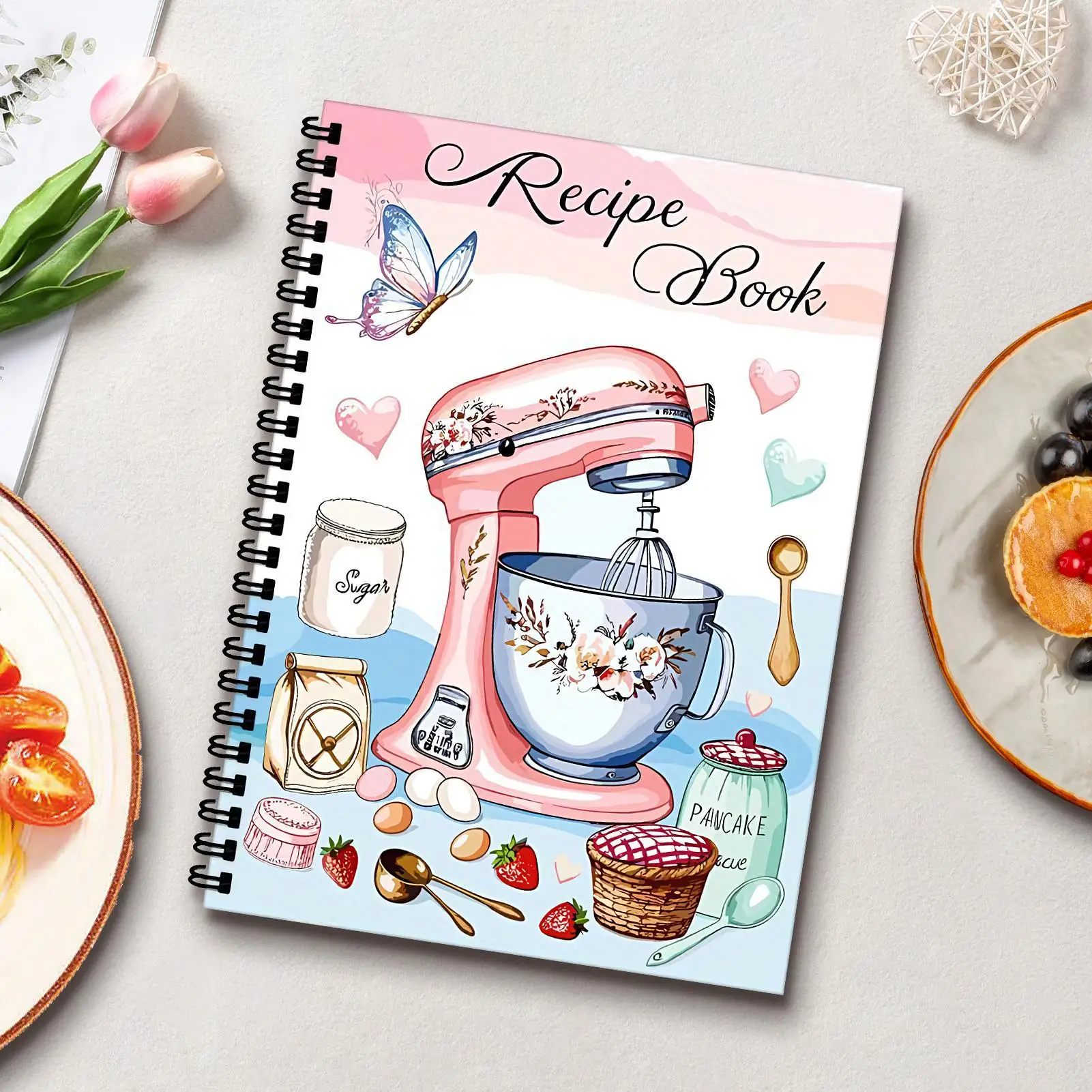 สูตรสมุดบันทึก 100 แผ่นโน้ตบุ๊คสําหรับสูตรหนังสืออาหารเปล่าที่เขียนด้วยลายมือทําอาหาร Planner สําหรับอาหารประจําวัน Prep เริ่มต้นเบเกอรี่