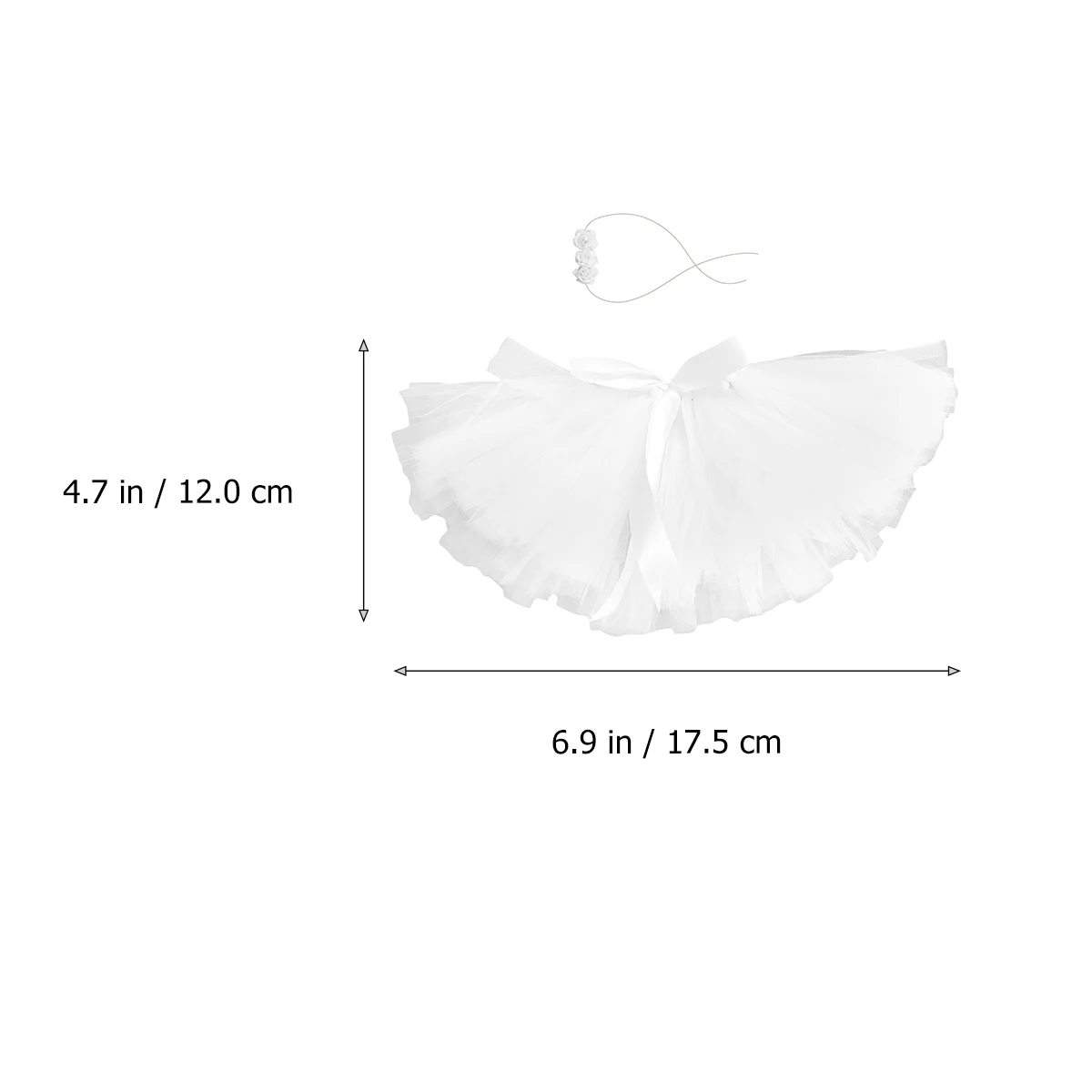 

Infant Tutu Skirt Headband Skirt Lightweight Fabric Bright Colors Girl Costume Baby Prop Newborn Yellow White Dresses 0-12