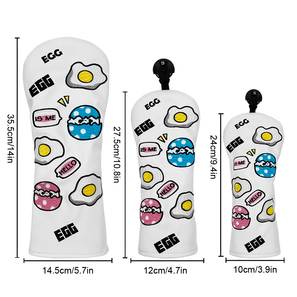 Cute Pattern Embroidery Golf Club #1 #3 #5 Wood Head Covers Driver Fairway Woods Cover Golf Accessories