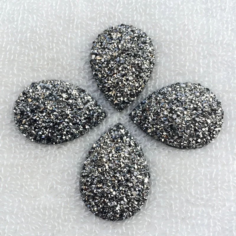 5pcs Mineral surface Resin Tear drop Rhinestones Applique Strass Non Sewing Crystal Flat Back Stones -HS96