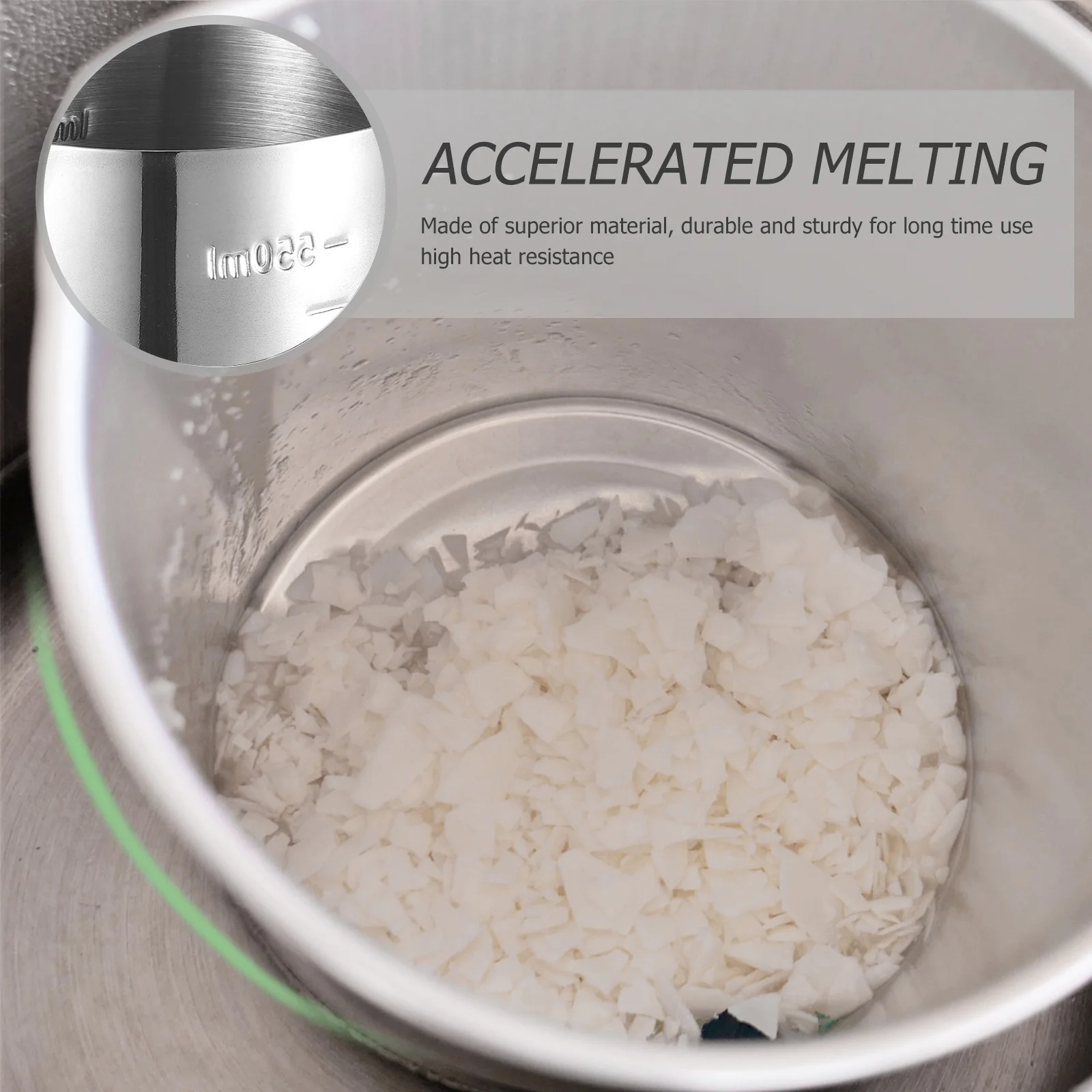 1 قطعة وعاء انصهار قوي كوب ذوبان الشمع لتقوم بها بنفسك أداة اليد مع مقبض بلاستيكي للاستخدام الآمن والمريح كوب أحمر الشفاه ذاتي الصنع