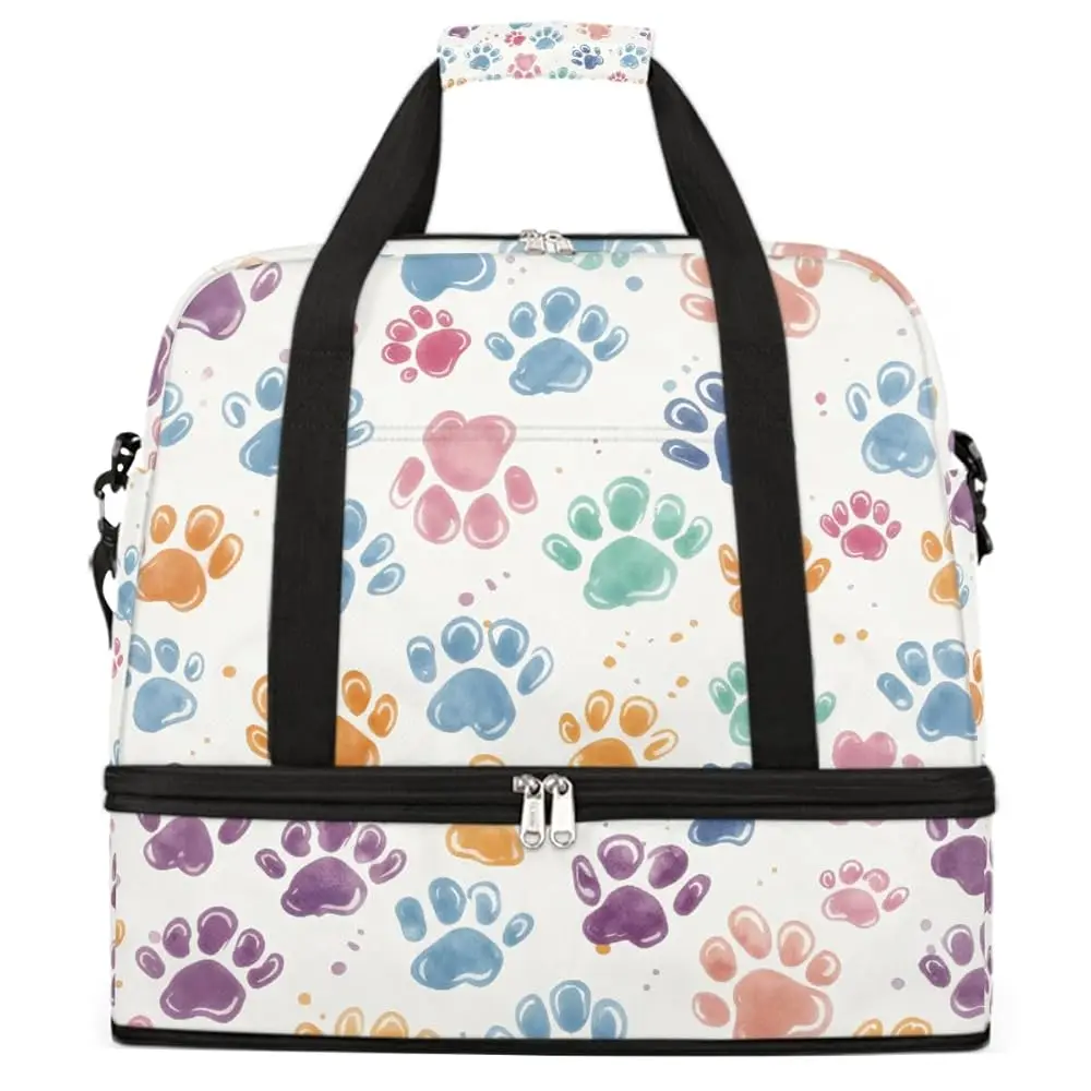 Foldable Travel Duffel Bag for Women - Carry on Personal Item Bag with Shoes Compartment, Weekender Overnight Duffle Bags Spo