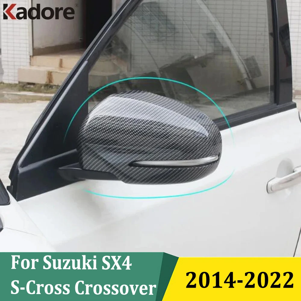 

For Suzuki SX4 S-Cross Crossover 2014 2015 2016 2017-2022 Carbon Fiber Side Door Rearview Mirror Cover Trims Car Accessories