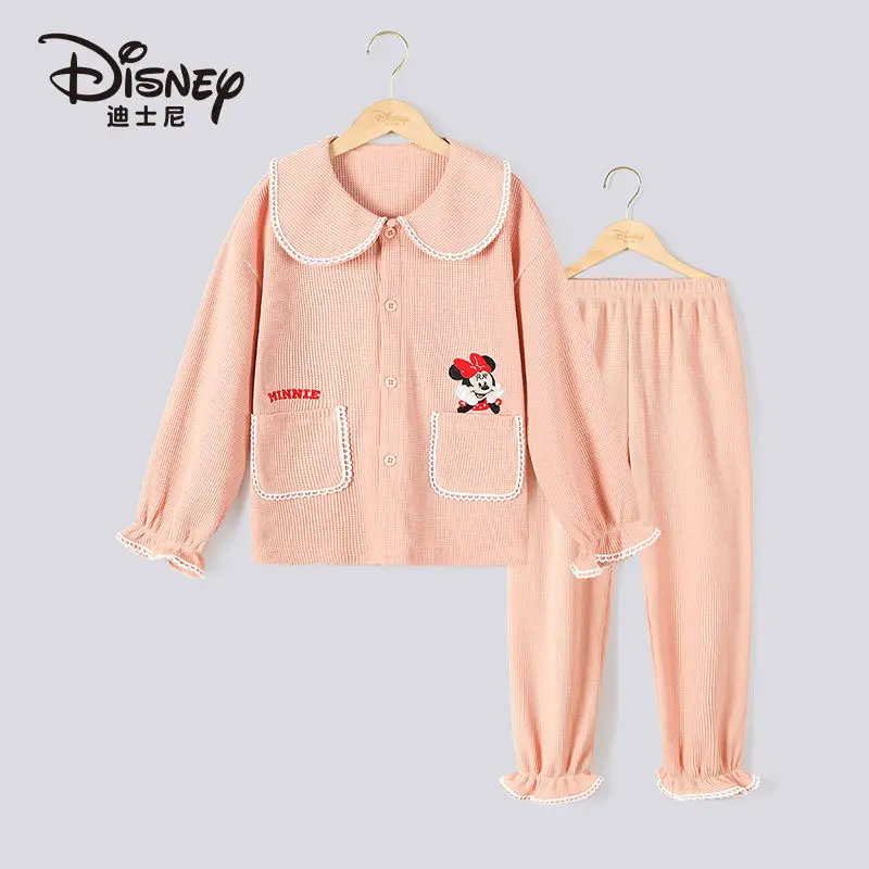 Cute anime peripheral Minnie series autumn suit Kawaii Disney creative girls goose down long-sleeved home wear pajamas wholesale image 6