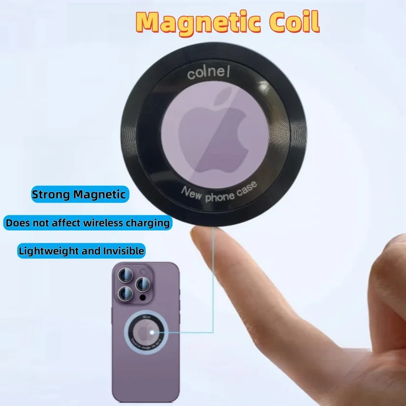 

2024New Metal Magnetic Coil Wireless Charger Iron Phone Case Magnet Patch Magnetic Coil Car Phone Mount Magsafe Patch Universal